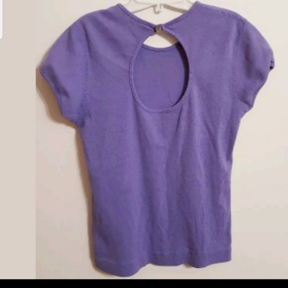 Three Dots Purple Knit Top...L - Picture 2 of 2